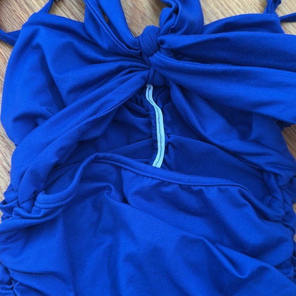 Blue Ruched Dress - Picture 2 of 3